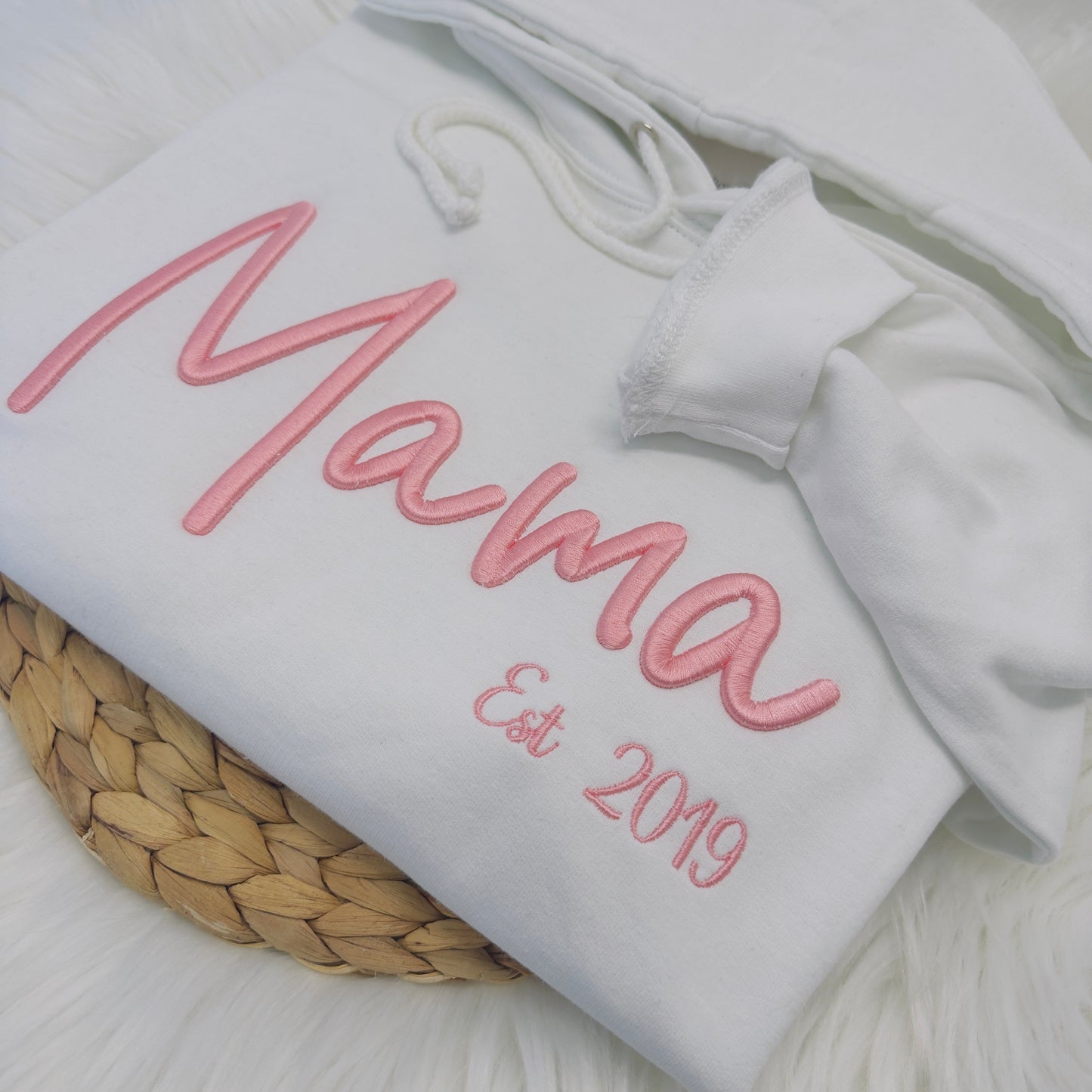 Personalised 'Mama' Hoodie with 3D Embroidery – Includes Year of Motherhood