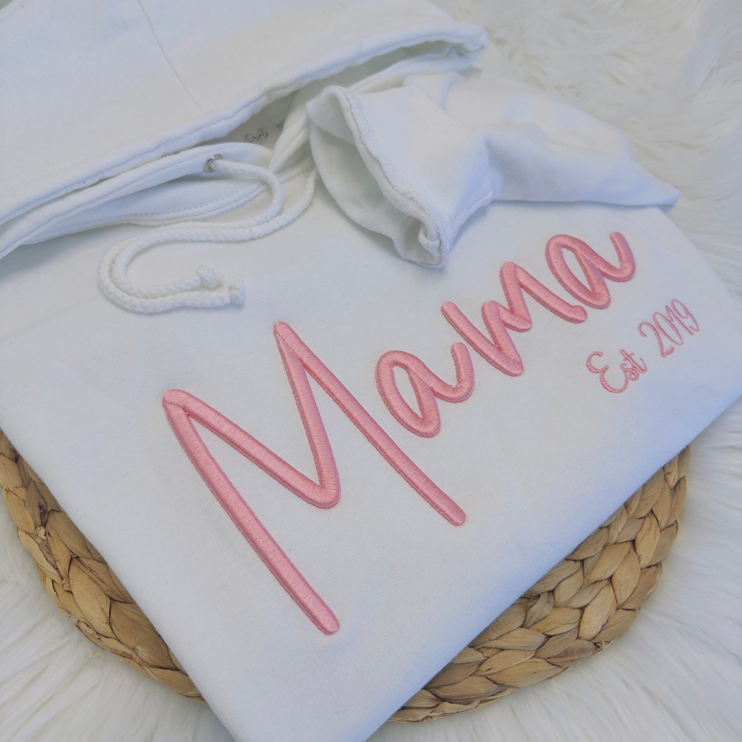 Personalised 'Mama' Hoodie with 3D Embroidery – Includes Year of Motherhood