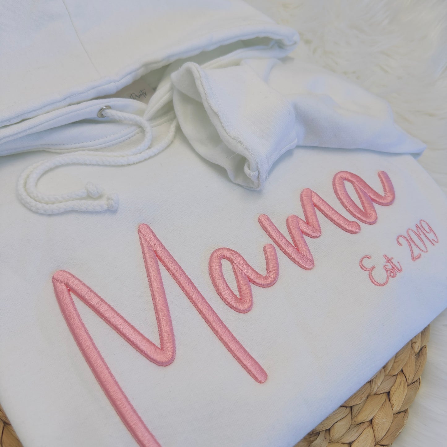 Personalised 'Mama' Hoodie with 3D Embroidery – Includes Year of Motherhood