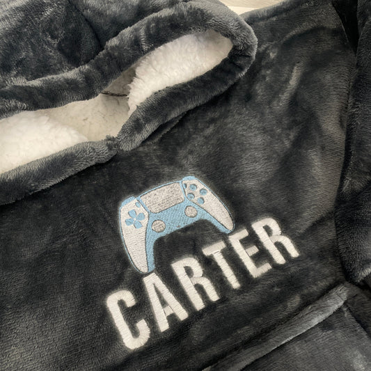 Personalised Gamer Adults and Children's Fleece Oversize Hoodie