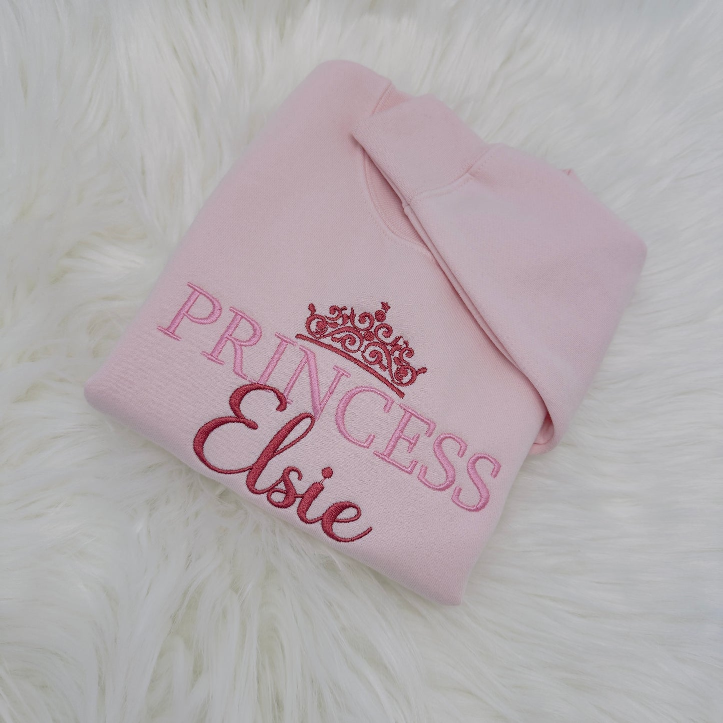 Embroidered Princess Sweater - Children's Cute Personalised Cotton Jumper