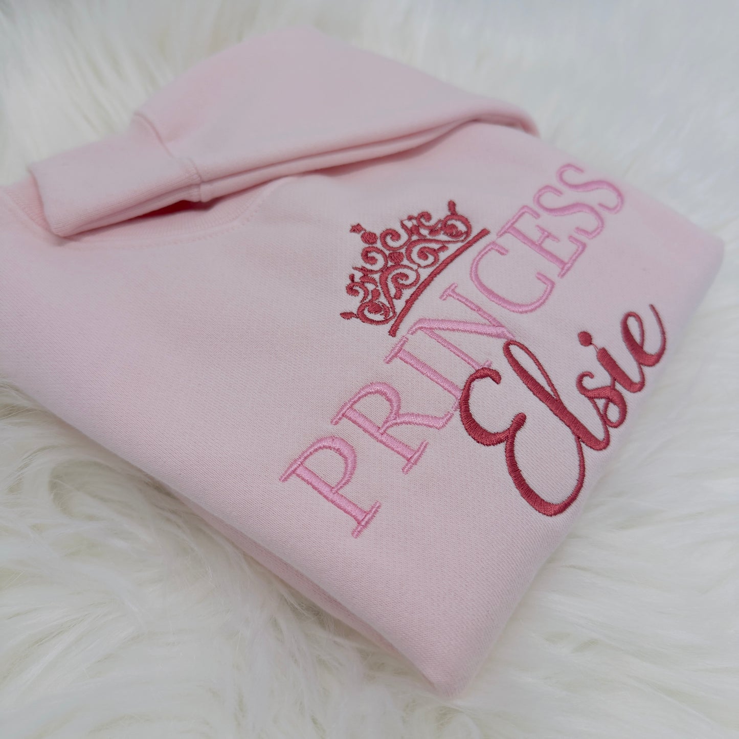 Embroidered Princess Sweater - Children's Cute Personalised Cotton Jumper