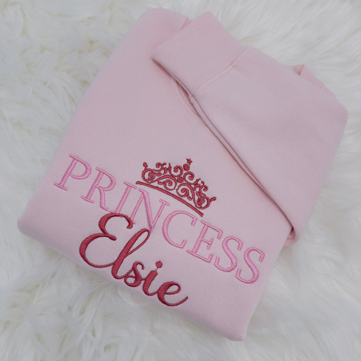 Embroidered Princess Sweater - Children's Cute Personalised Cotton Jumper