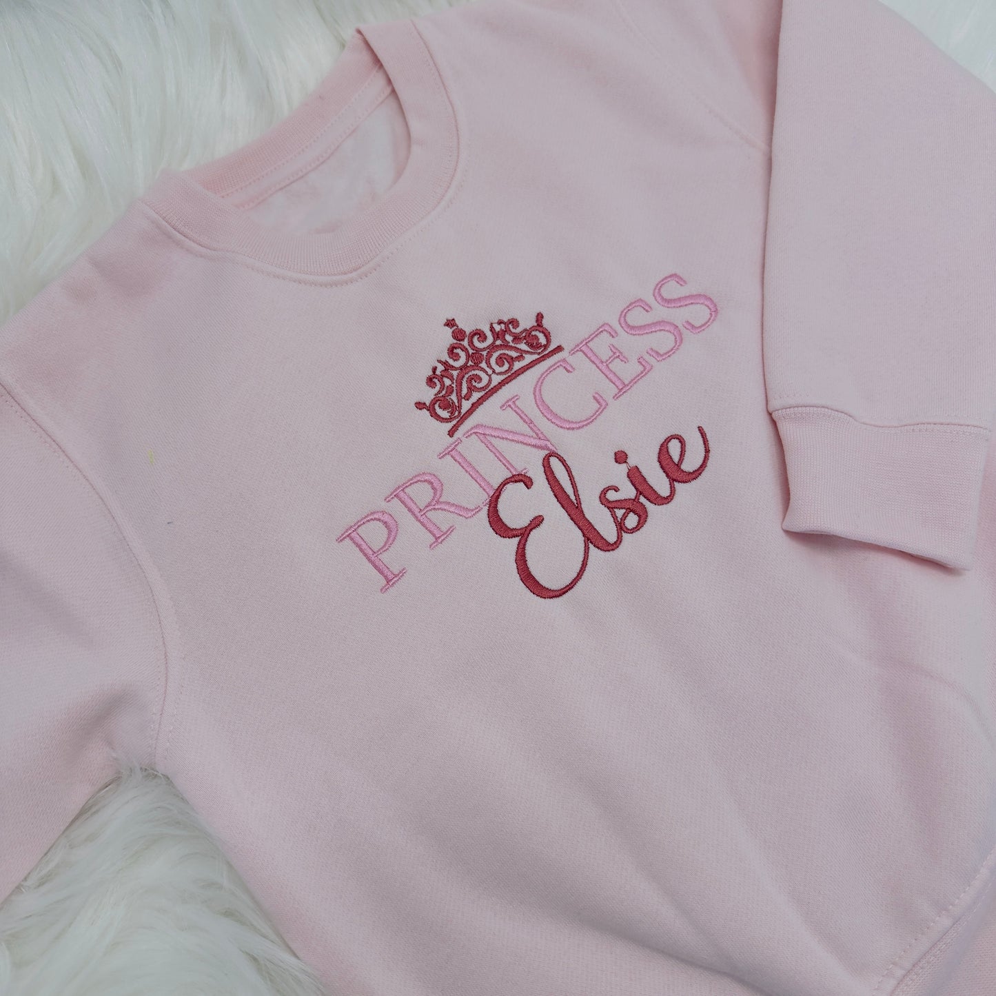 Embroidered Princess Sweater - Children's Cute Personalised Cotton Jumper