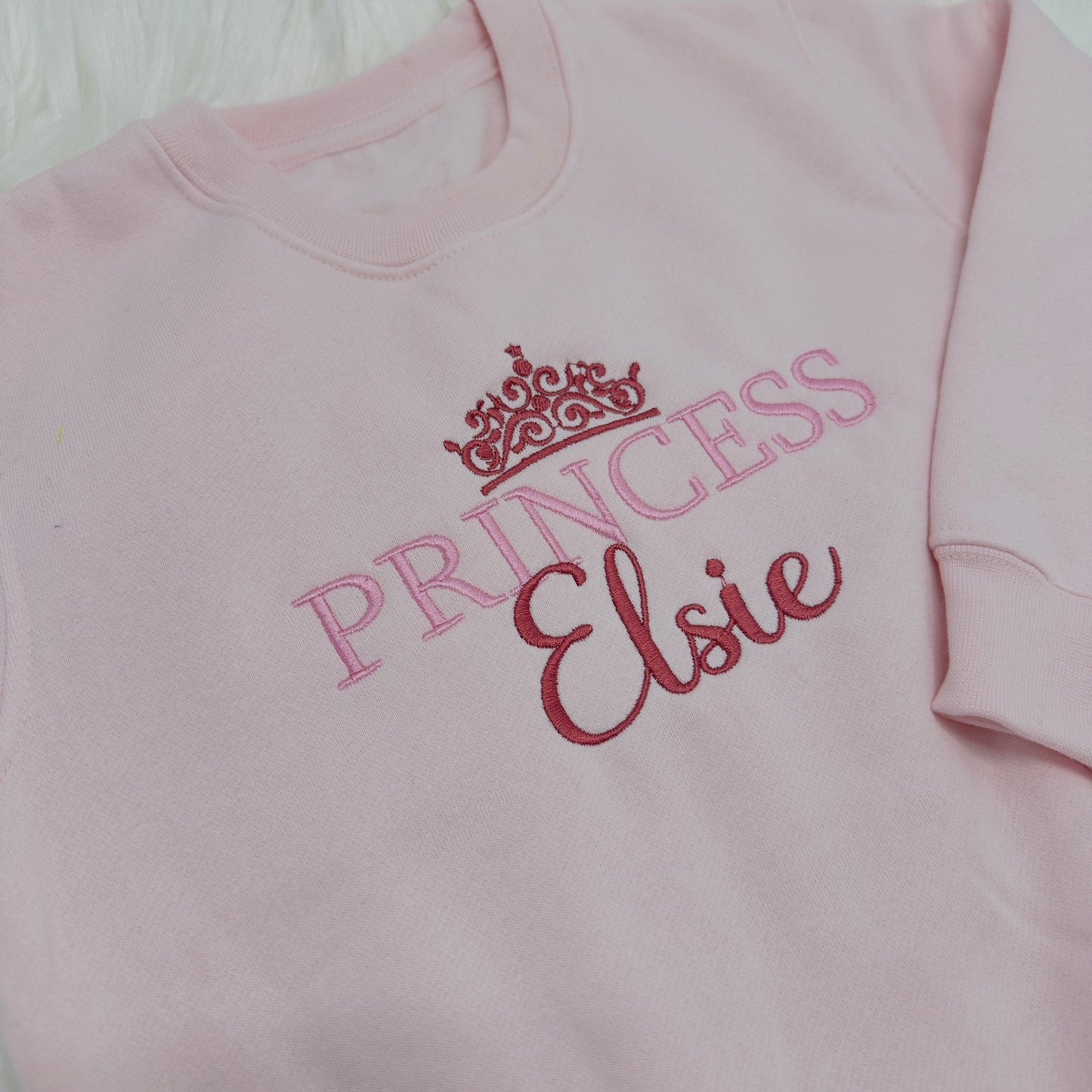 Embroidered Princess Sweater - Children's Cute Personalised Cotton Jumper