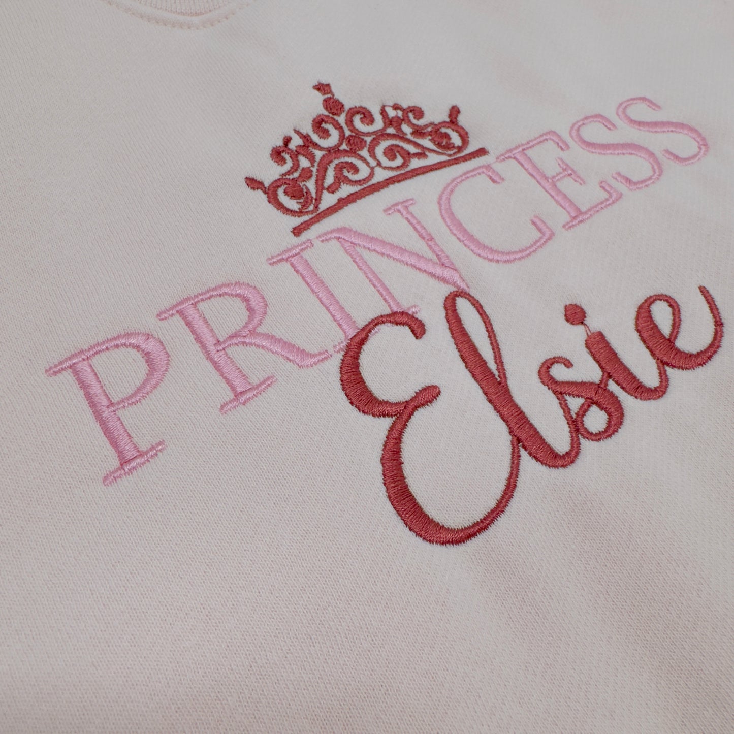 Embroidered Princess Sweater - Children's Cute Personalised Cotton Jumper