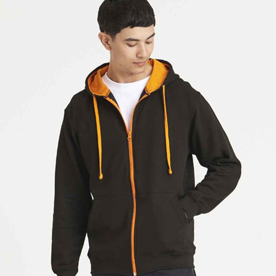 Unisex AWDis Zip Up Varsity Hoodie - Printed or Embroidered With Your Logo