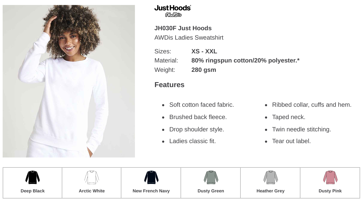 Mens & Ladies AWDis Business Branded Regular Sweater