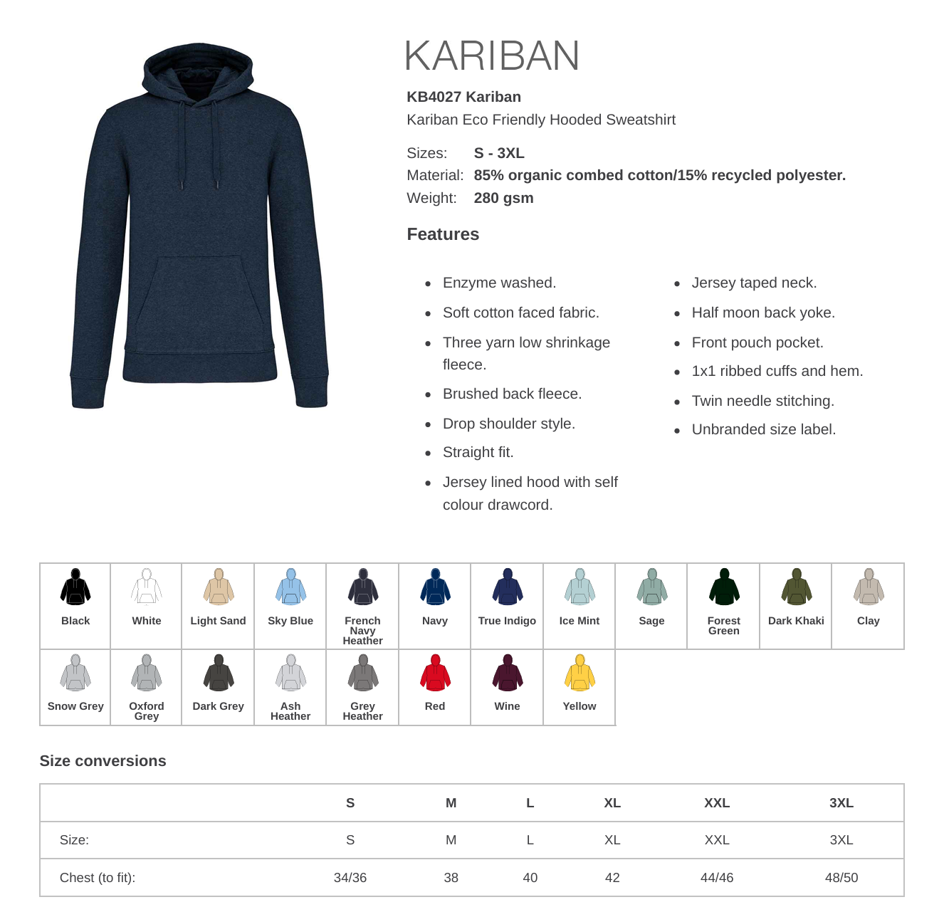Men's Kariban Eco Friendly Business Branded Hoodie