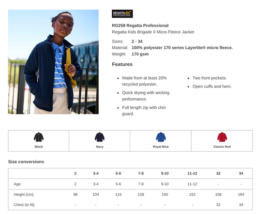 Children's Regatta Embroidered Fleece Jacket