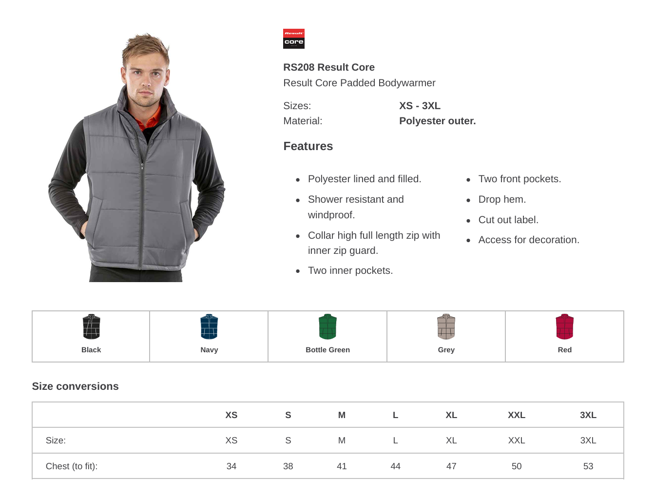 Ladies & Men's Business Branded Padded Gilet