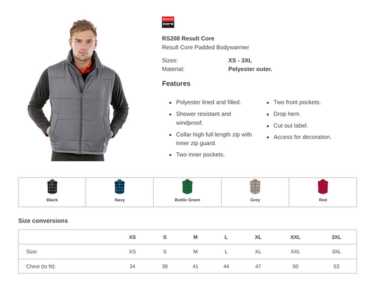 Ladies & Men's Business Branded Padded Gilet