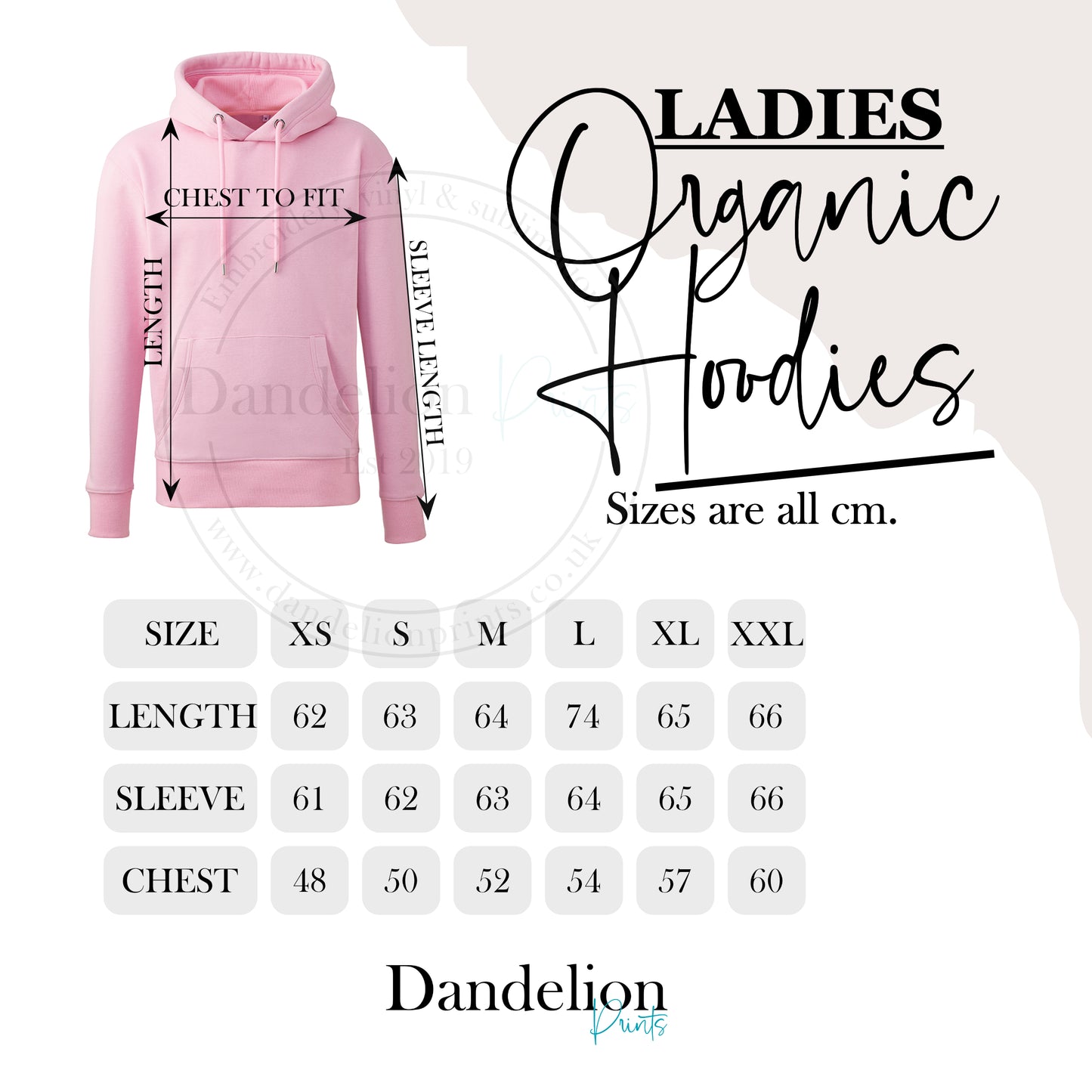 Ladies Anthem Organic Premium Business Branded Pull Over Hoodie
