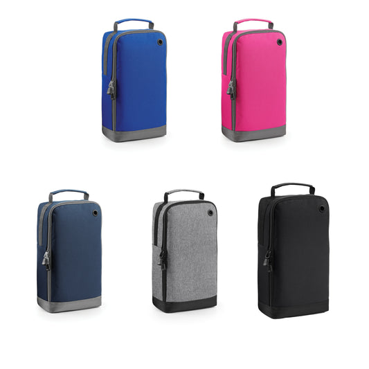 Embroidered Football Boot Bag with Personalised Initial and Name | Burning Football Graphic | Easy-to-Clean Interior