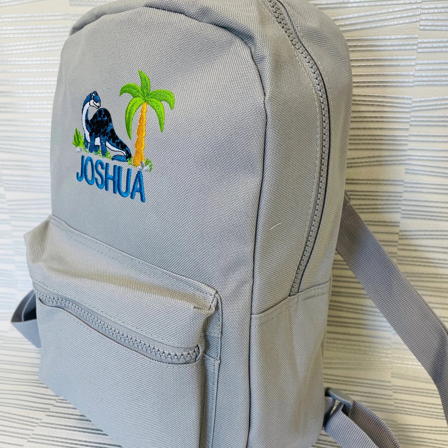 Adorable Baby Dinosaur Embroidered Backpack for Kids - Personalised Nursery or School Bag