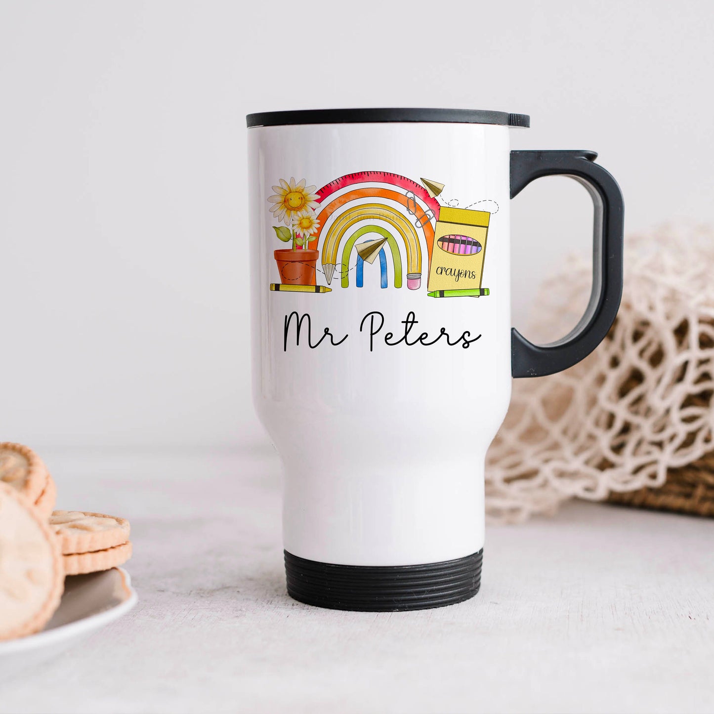 14oz Personalised Teacher Travel Mug - Teacher / School End of term Gift