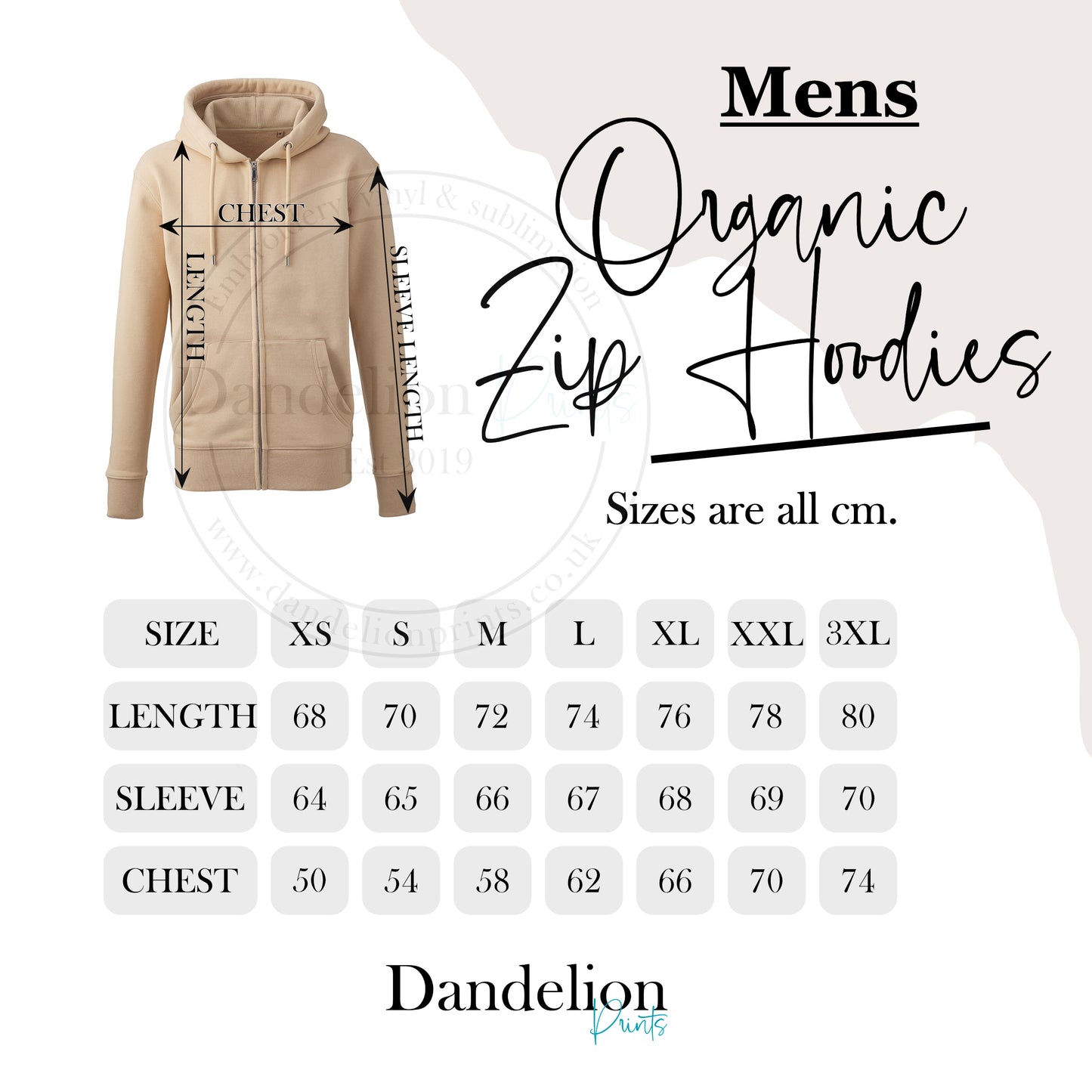 Men's Anthem Organic Premium Business Branded Zip Hoodie