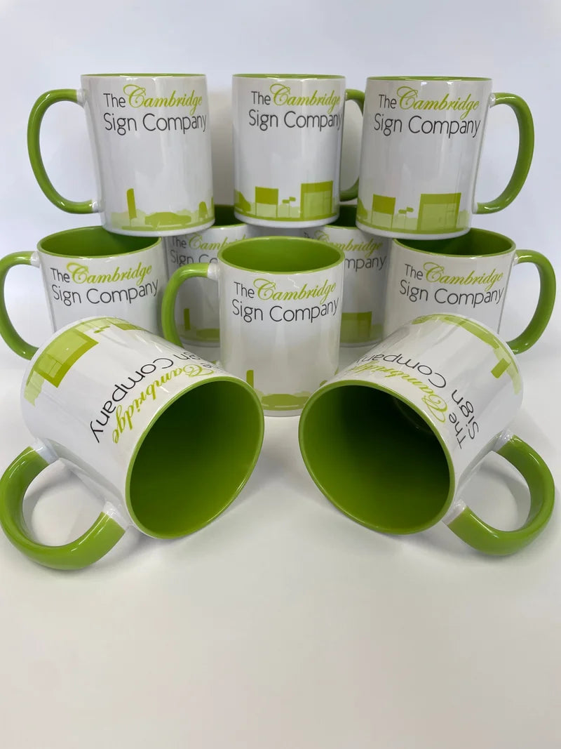 10 Custom Printed Branded Coloured Mugs