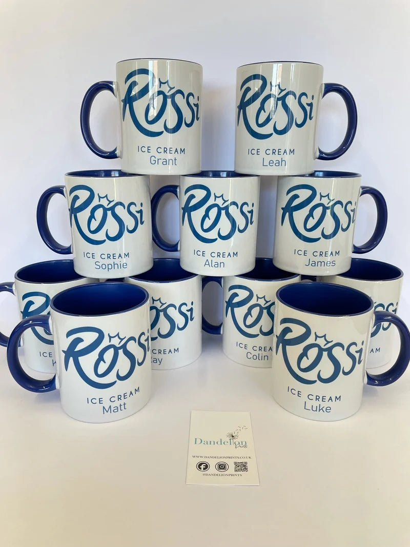 10 Custom Printed Branded Coloured Mugs