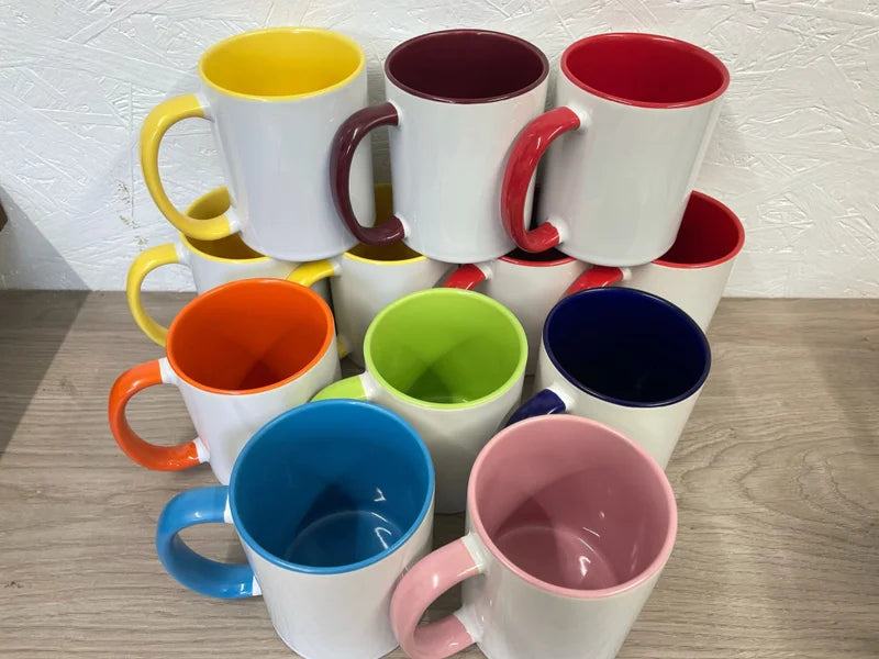 10 Custom Printed Branded Coloured Mugs