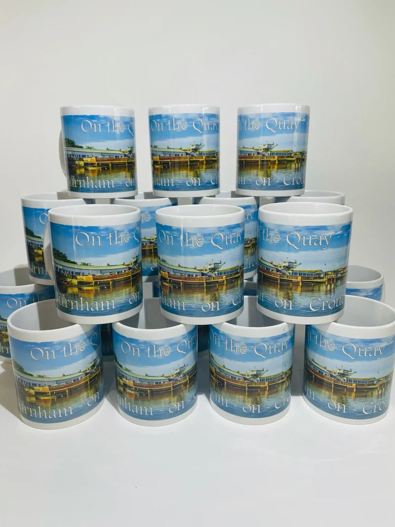 10 Custom Printed Branded White Mugs