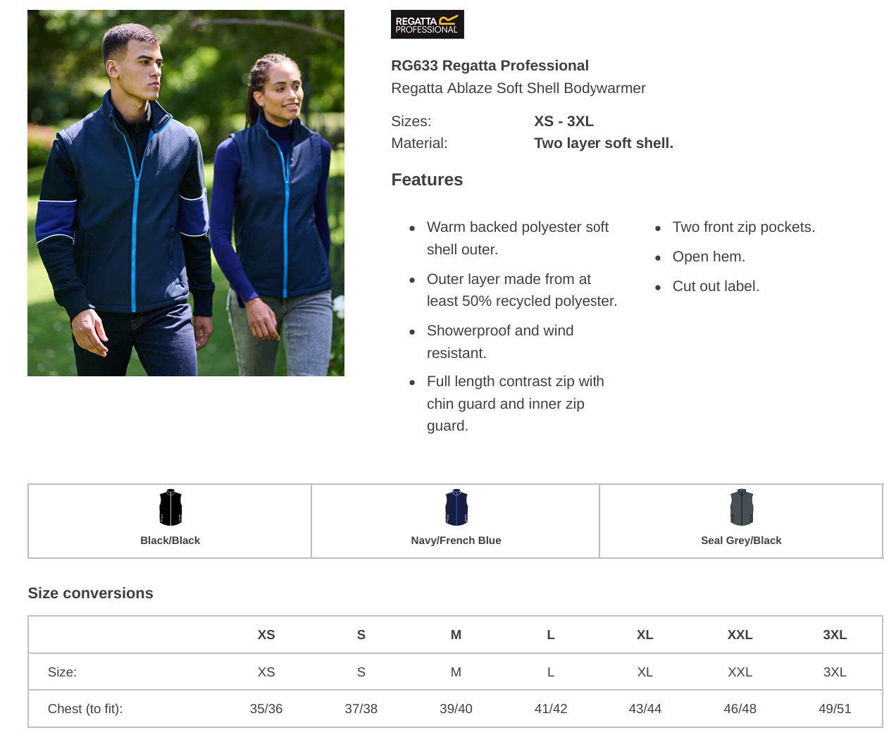 Unisex Regatta Business Branded Soft Shell Gilet
