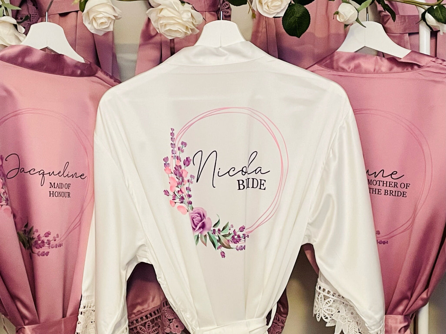 Bridal Party Satin Robes - Hen Party and Wedding Day Robes with Personalised Touch