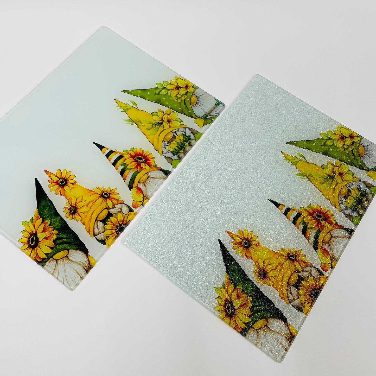 Personalised Summer Gonks Glass Chopping Board - Fun and Functional Kitchen Décor