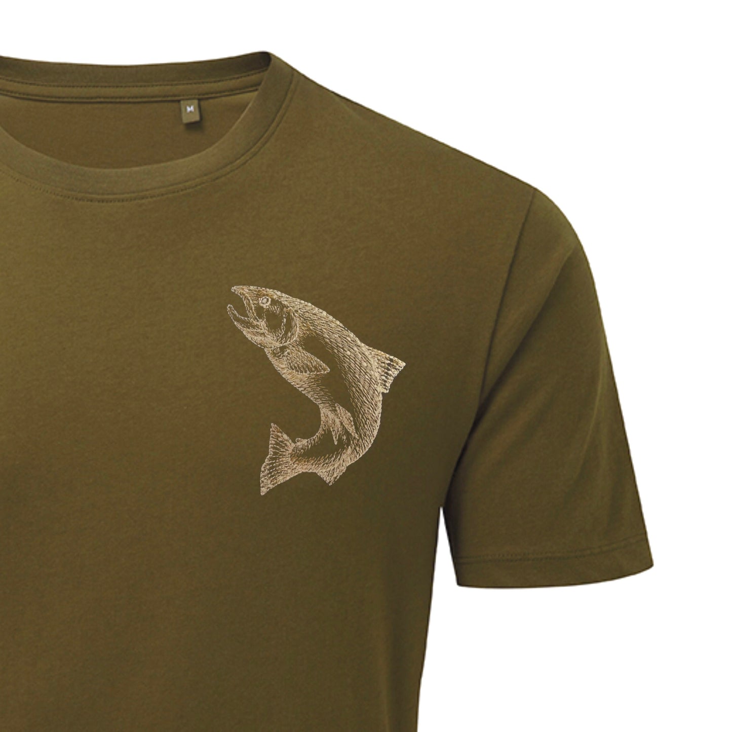 Carp, Perch, Pike, Salmon, Catfish Fishing Angling Tee - Khaki