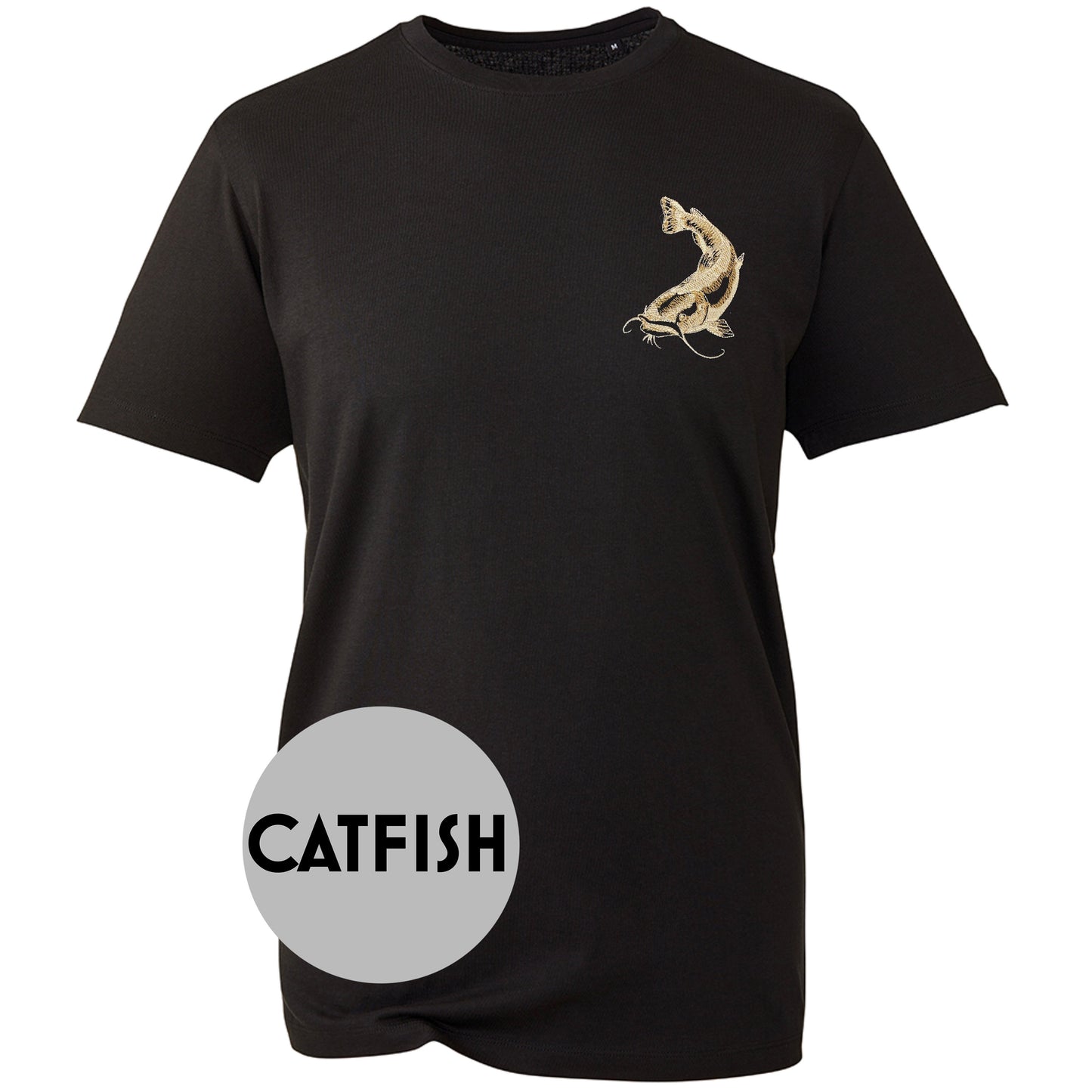 Various Design Embroidered Fishing T-shirt | Carp | Catfish | Perch | Pike | Salmon