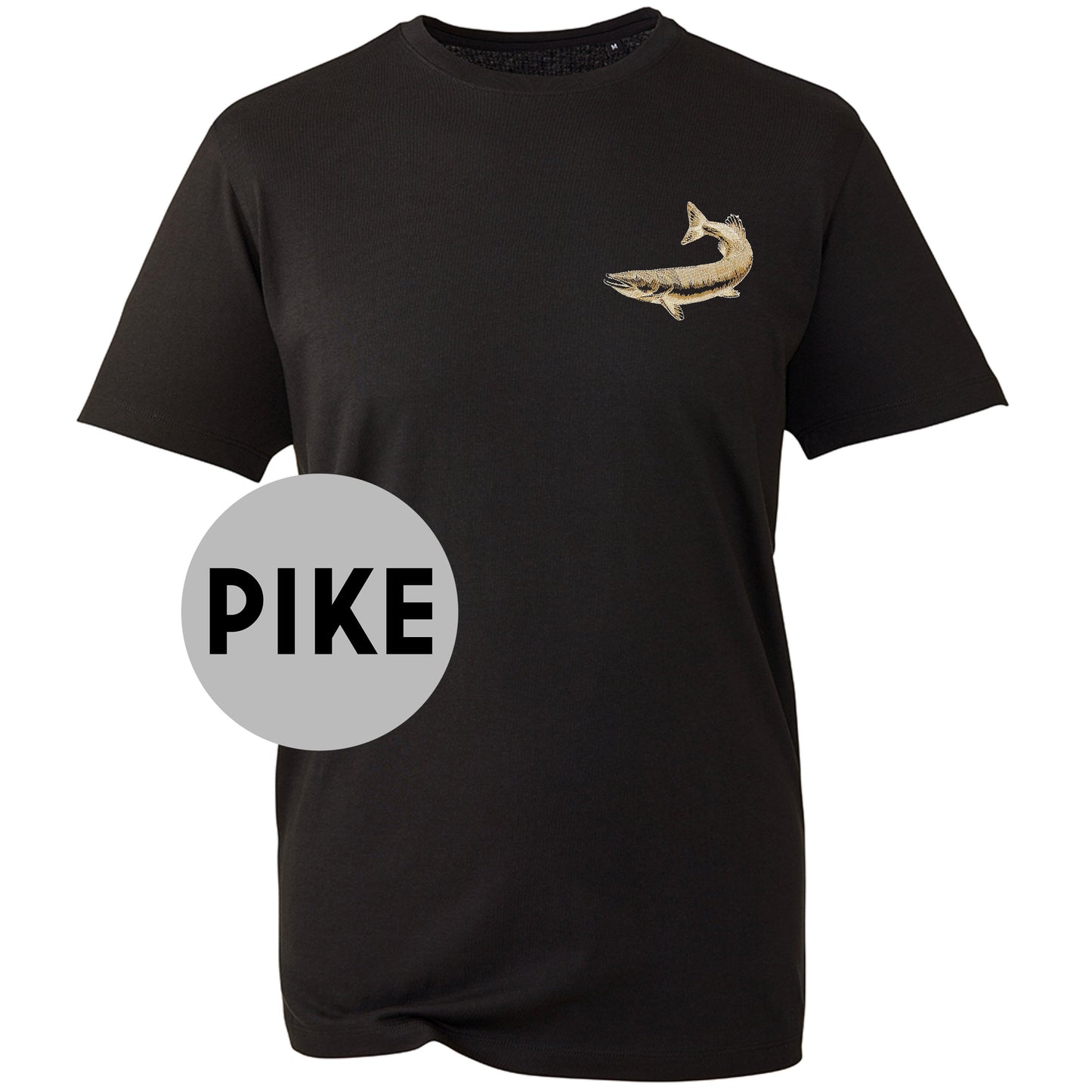 Various Design Embroidered Fishing T-shirt | Carp | Catfish | Perch | Pike | Salmon