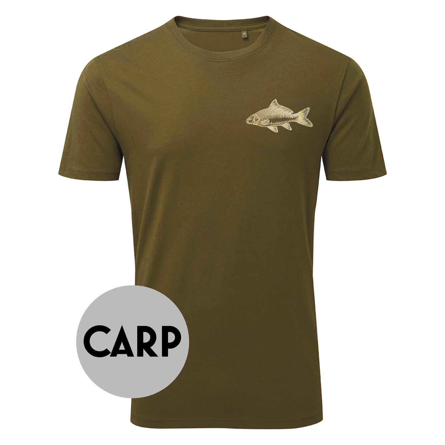 Carp, Perch, Pike, Salmon, Catfish Fishing Angling Tee - Khaki