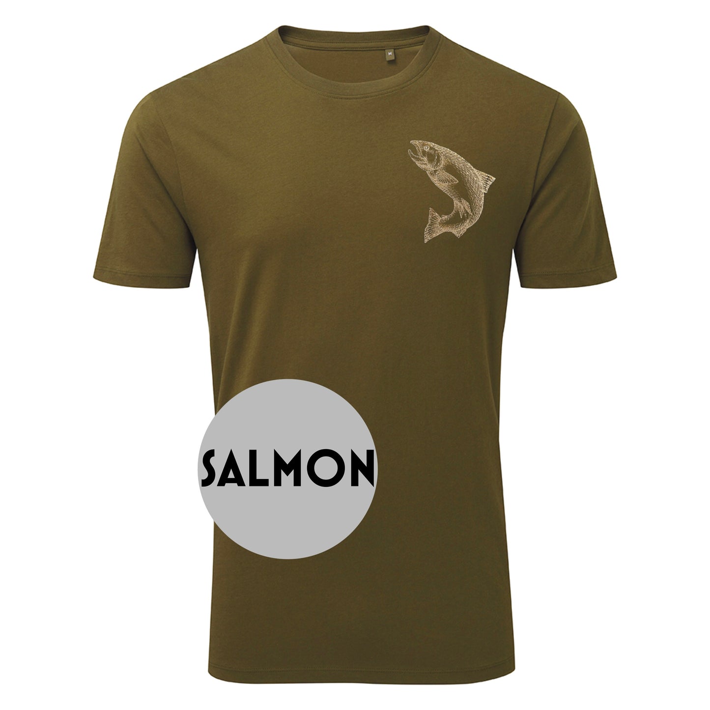 Carp, Perch, Pike, Salmon, Catfish Fishing Angling Tee - Khaki