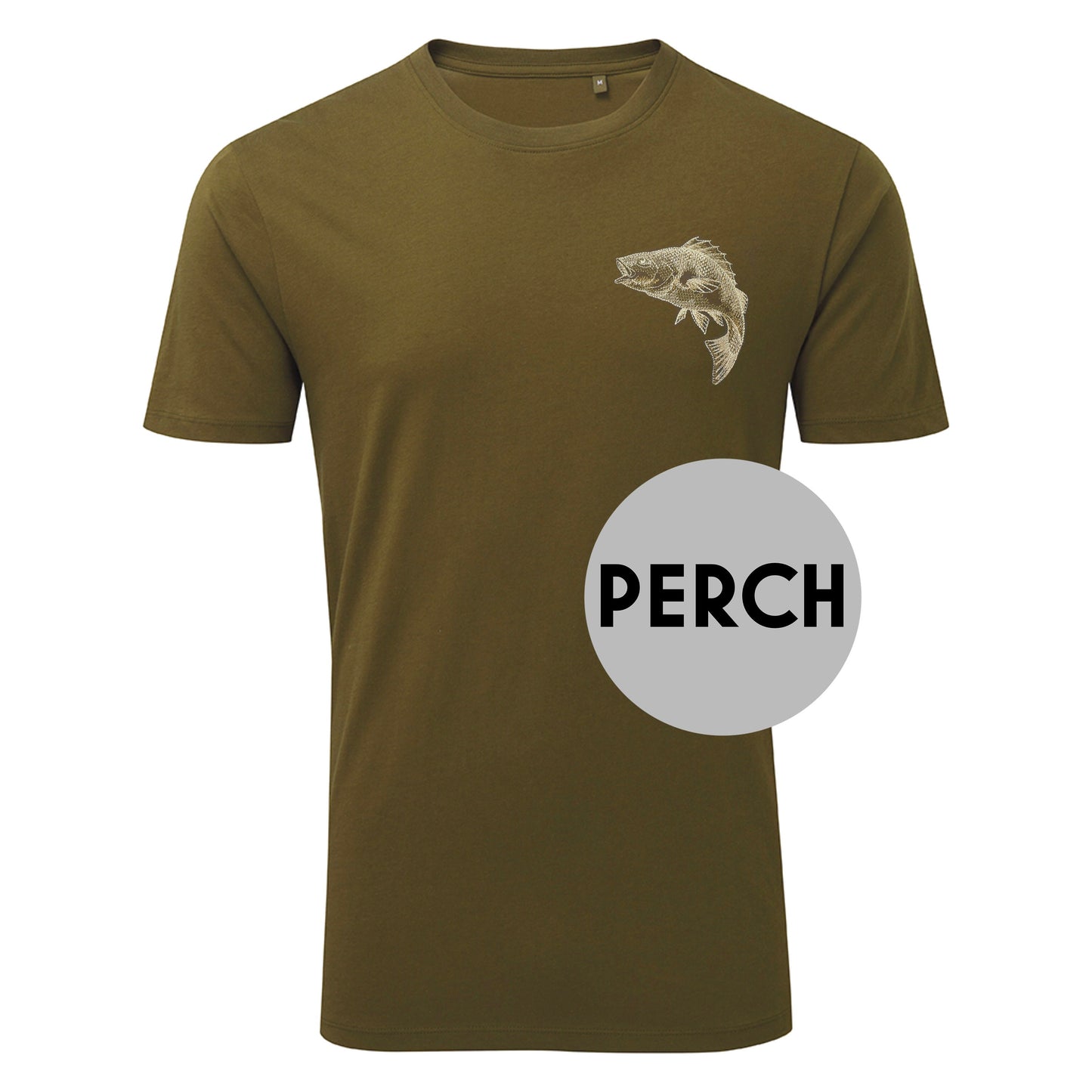Carp, Perch, Pike, Salmon, Catfish Fishing Angling Tee - Khaki