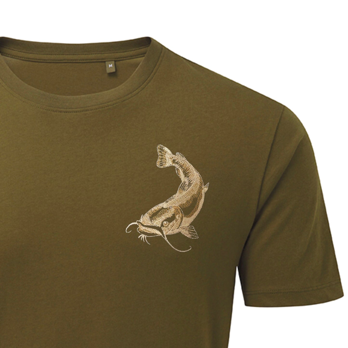 Carp, Perch, Pike, Salmon, Catfish Fishing Angling Tee - Khaki