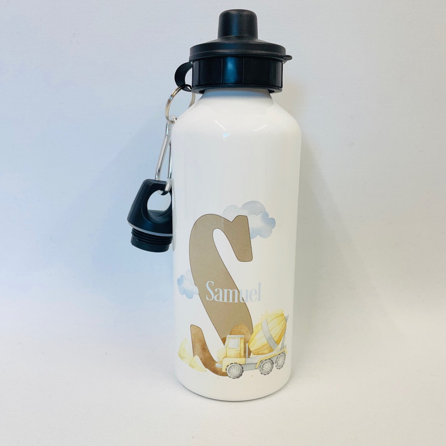 Children's Construction Digger Vehicles Water Bottle Flask for School or Nursery
