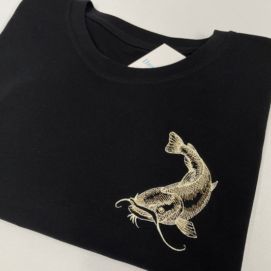 Various Design Embroidered Fishing T-shirt | Carp | Catfish | Perch | Pike | Salmon