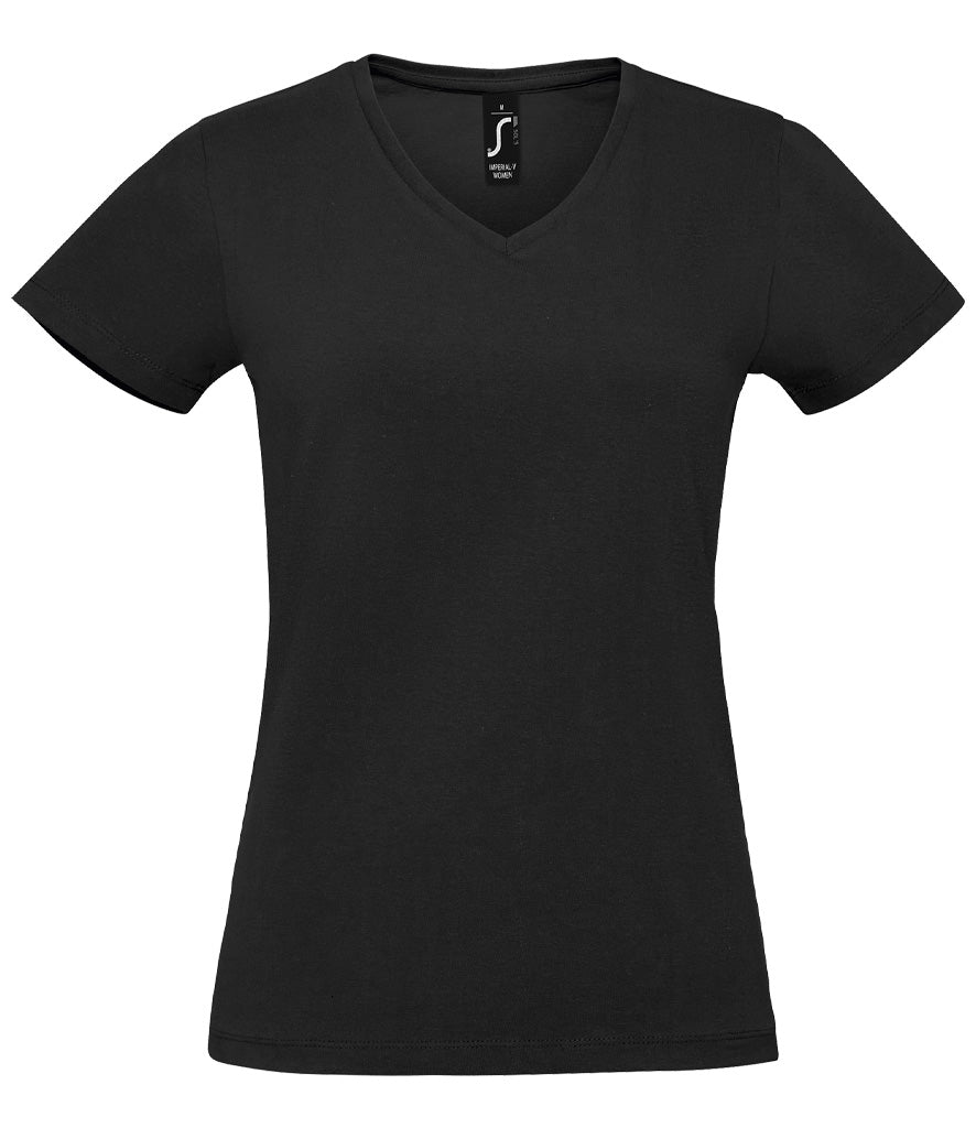 Ladies' V-Neck T-Shirt – Custom Printed or Embroidered with Your Business Logo