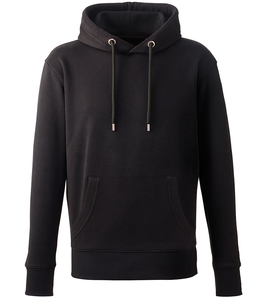 (MEDIUM BLACK) Men's Anthem Organic Premium Business Branded Pull Over Hoodie