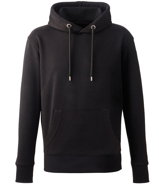 (MEDIUM BLACK) Men's Anthem Organic Premium Business Branded Pull Over Hoodie