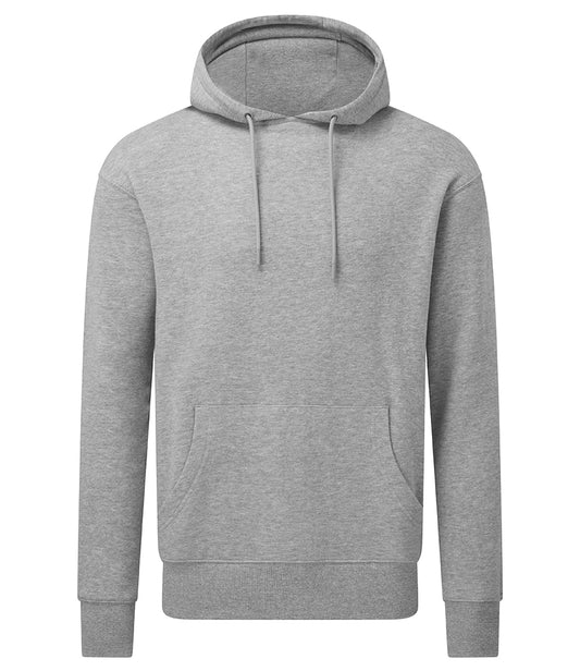 (GREY LARGE) Unisex Anthem Organic Lightweight Business Branded Pull Over Hoodie
