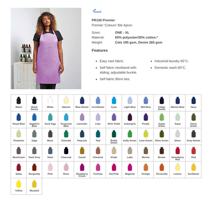 Embroidered or DTF Printed Business Branded Adult Apron