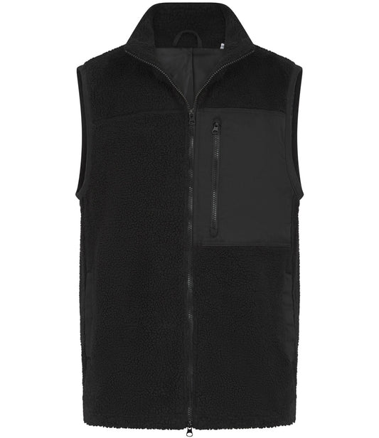 LARGE BLACK Unisex Front Row Sherpa Gilet