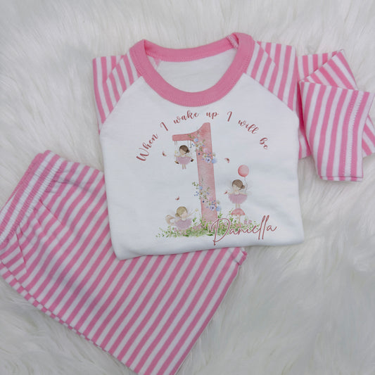 Whimsical Fairies Personalised When I wake Up Pink Pyjamas