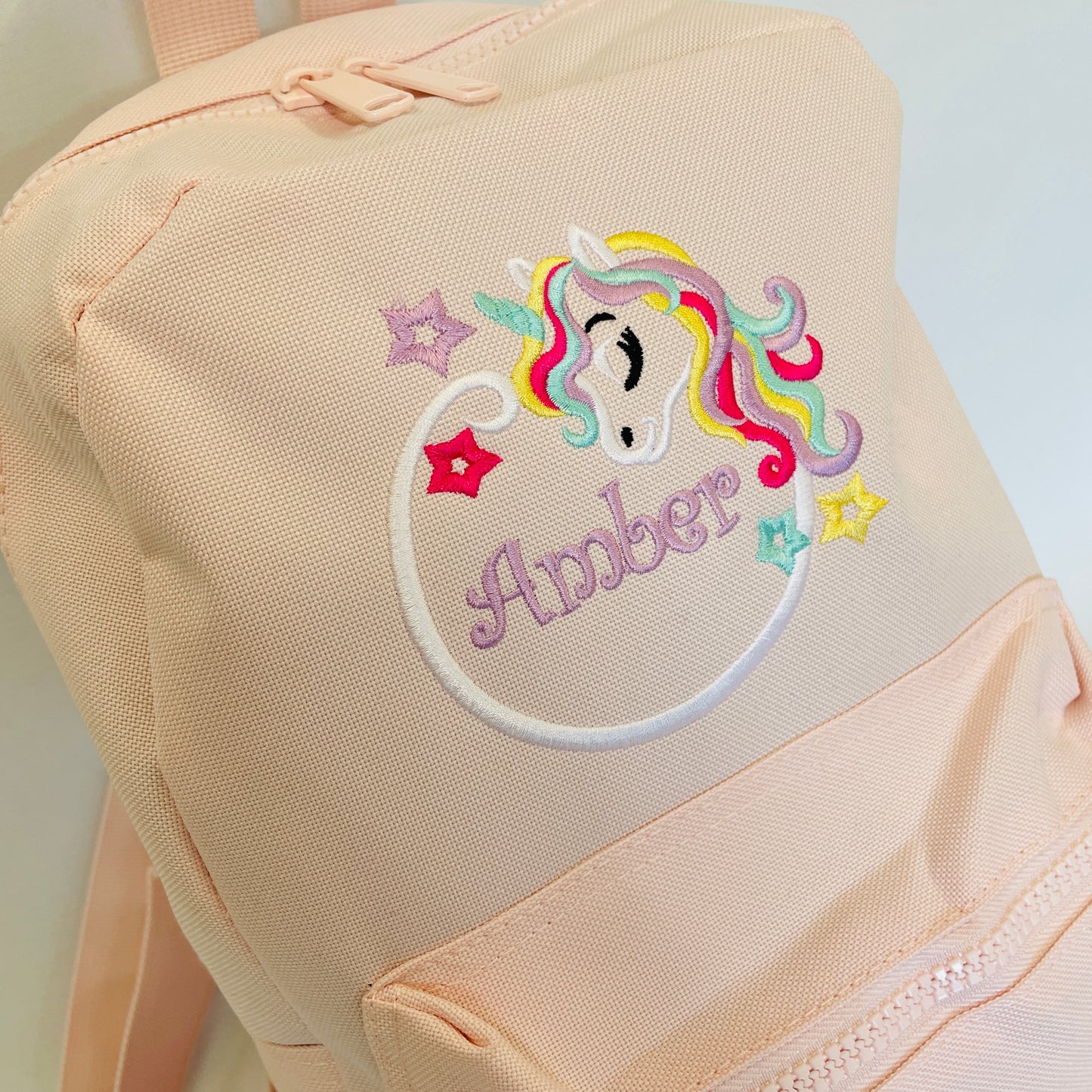 Enchanting Personalised Unicorn Embroidered Backpack for Little Girls' School or Nursery Adventures