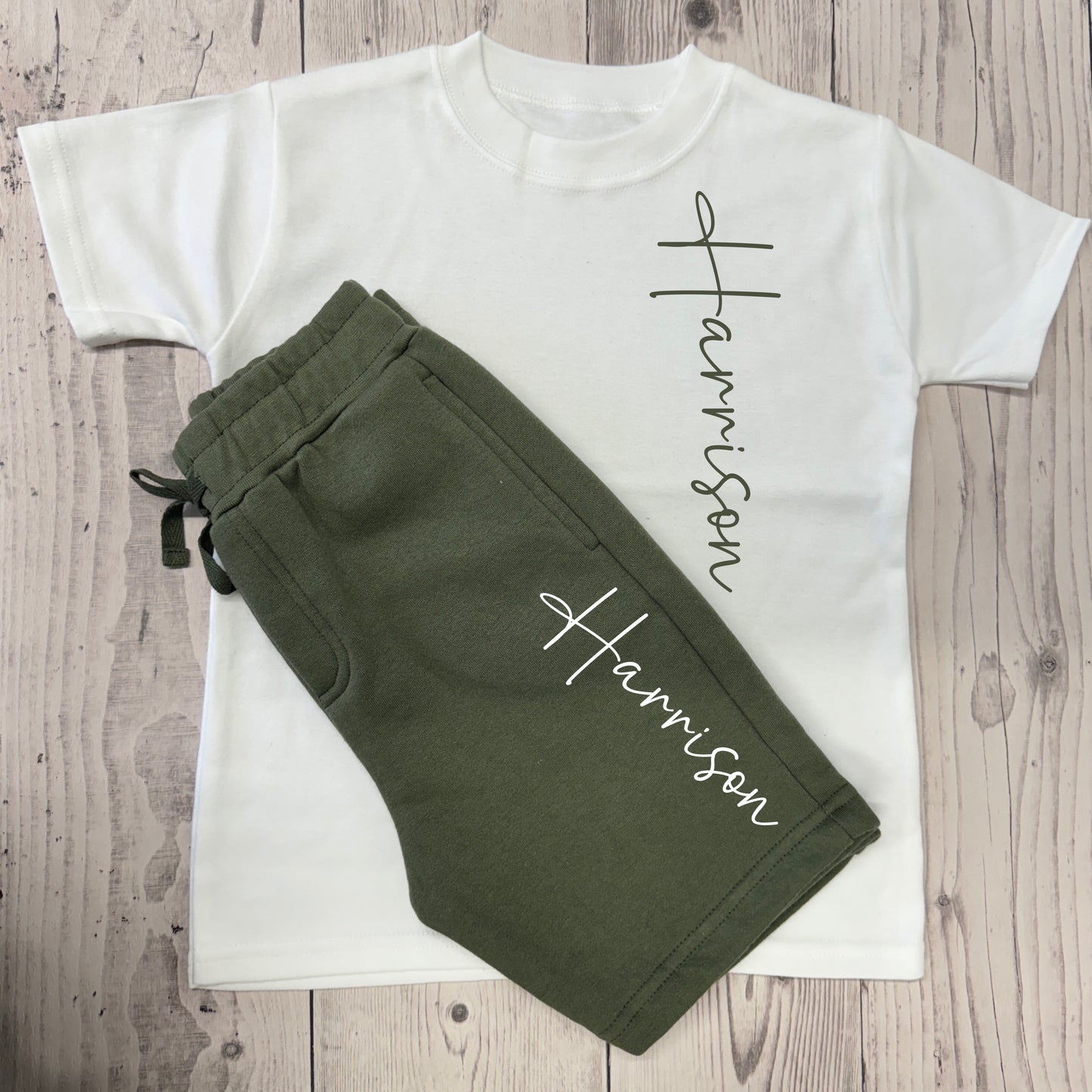 Children's Personalised Fleece Shorts and T-Shirt Set