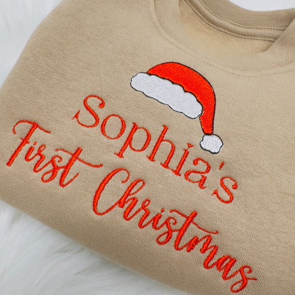 My First Christmas Embroidered Personalised Festive Sweater