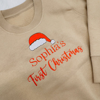 My First Christmas Embroidered Personalised Festive Sweater