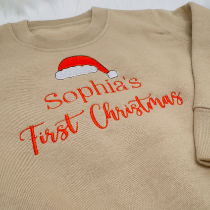 My First Christmas Embroidered Personalised Festive Sweater