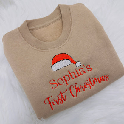 My First Christmas Embroidered Personalised Festive Sweater